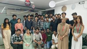 Participants and organizers posing together during Cyber Security CTF Competition India event at RedTeam Hacker Academy, marking the successful completion of XORION 2026.